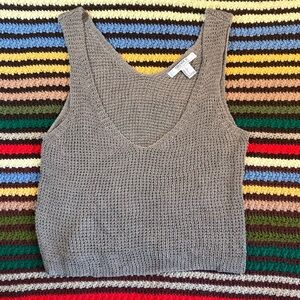 contemporary fisherman’s crochet tank top loose fit neutral boho — Size S